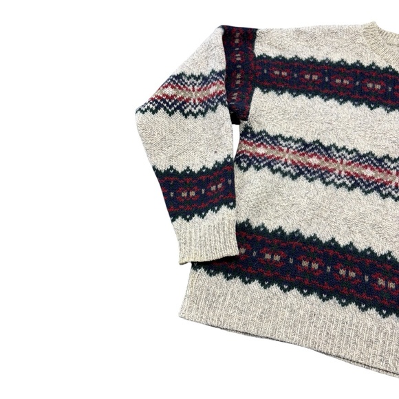 Vintage 90s Eddie Bauer Fair Isle Wool Blend Knit Sweater - Picture 5 of 10